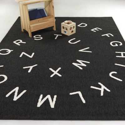 Balta Alpha Kids Alphabet 4' 4" x 6' Area Rug, Charcoal, rollover