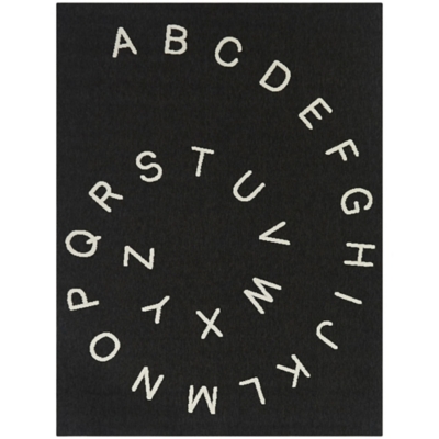 Balta Alpha Kids Alphabet 4' 4" x 6' Area Rug, Charcoal, large