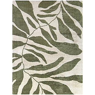 Balta Misan Abstract Botanical 2' 7" x 7' Runner Rug, Green, large