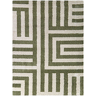 Balta Cantor Modern Abstract 5' 3" x 7' Area Rug, Green, large