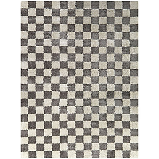 Balta Havill Classic Checkered 5' 3" x 7' Area Rug, Charcoal, large