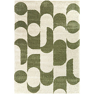 Balta Cesaire Modern Abstract 5' 3" x 7' Area Rug, Green, large