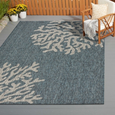 Oceana 5' x 7' Indoor/Outdoor Area Rug, Blue/Gray, rollover