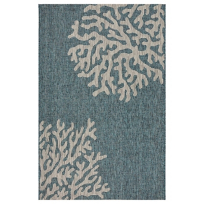 Oceana 5' x 7' Indoor/Outdoor Area Rug, Blue/Gray, large