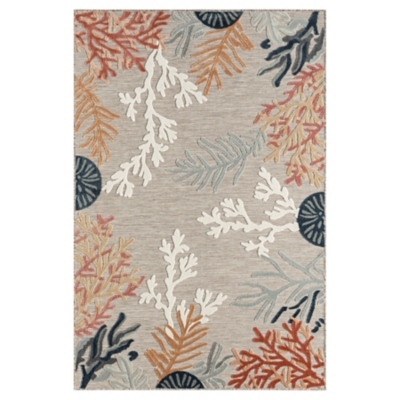 Marina 5' x 7' Indoor/Outdoor Area Rug, Multi Brown, large