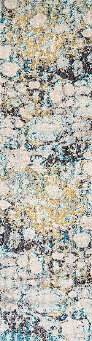 Jonathan Y Pebble Abstract Area Rug, Blue/Beige, large
