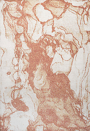 Jonathan Y Marmo Abstract Marbled Area Rug, Orange/Cream, large