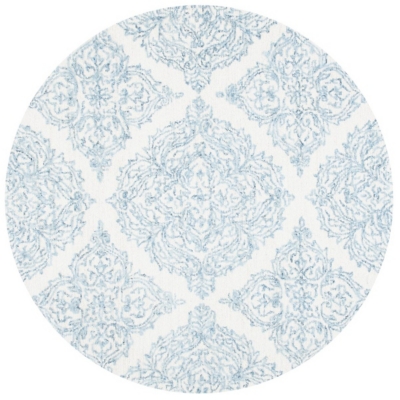 Safavieh Martha Stewart Collection Trellis  6' x 6' Round Area Rug, Ivory/Blue, large