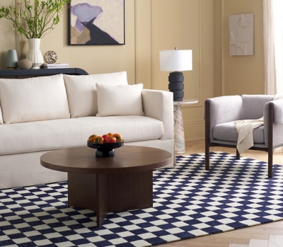 Safavieh Martha Stewart Collection Plaid  8' x 10' Area Rug, Navy/Ivory, rollover
