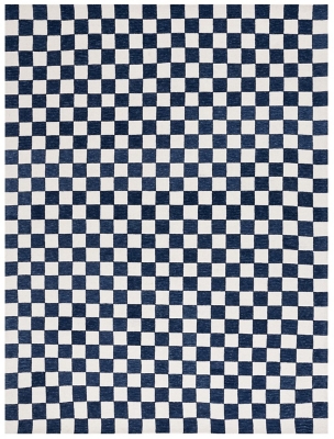 Safavieh Martha Stewart Collection Plaid  8' x 10' Area Rug, Navy/Ivory, large