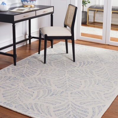Safavieh Martha Stewart Collection Distressed  3' x 5' Area Rug, Ivory/Blue, rollover