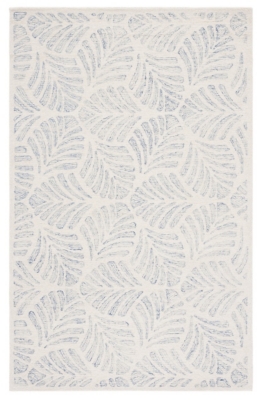 Safavieh Martha Stewart Collection Distressed  3' x 5' Area Rug, Ivory/Blue, large