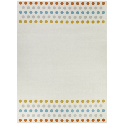 Dots Kids 5' 3" x 7' Area Rug, Ivory, large