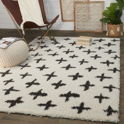 Delany Plush Plus 5' 3" x 7' Area Rug, Cream, rollover
