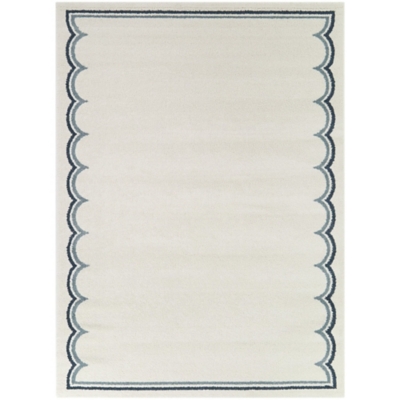Marinatos Modern Border 5' 3" x 7' Area Rug, Cream, large