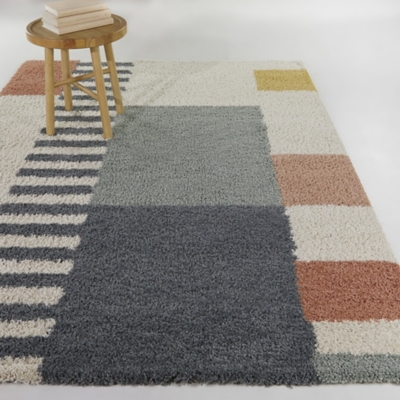 Morant Modern Geometric 5' 3" x 7' Area Rug, Cream, rollover