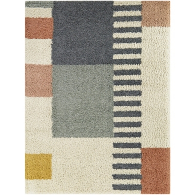 Morant Modern Geometric 5' 3" x 7' Area Rug, Cream, large