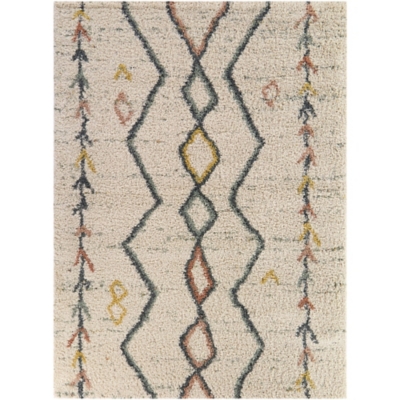Auster Moroccan Trellis 5' 3" x 7' Area Rug, Cream, large