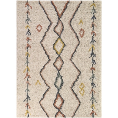 Bossart Moroccan Trellis 5' 3" x 7' Area Rug, Cream, large