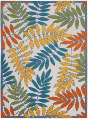 Nourison Home Splash 9'6" X 13' Botanical Pattern Area Rug, Ivory/Multi, large