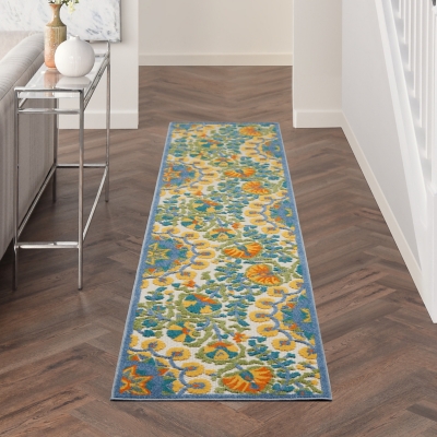 Nourison Home Splash 2'3" X 10' Petals Runner, Multi, rollover