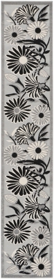 Nourison Home Splash 2'3" X 12' Daisy Floral Runner, Black/White, large