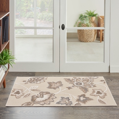 Nourison Home Splash 2'8" X 4' Floral Area Rug, Beige, rollover