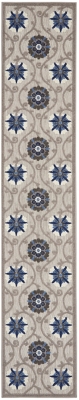 Nourison Home Splash 2'3" X 12' Medallion Runner, Gray/Blue, large