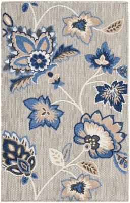 Nourison Home Splash 2'8" X 4' Floral Area Rug, Blue/Gray, large