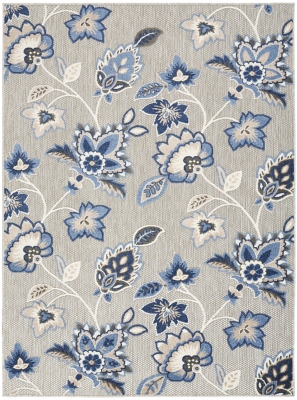 Nourison Home Splash 5'3" X 7'5 Floral Area Rug, Blue/Gray, large