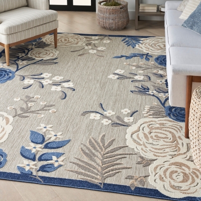 Nourison Home Splash 5'3&quot; X 7'5 Rose Floral Area Rug