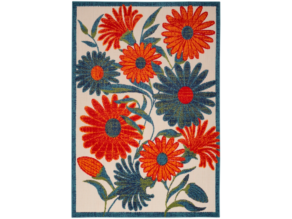 Nourison Home Splash 6' X 9' Daisy Floral Indoor/Outdoor Area Rug