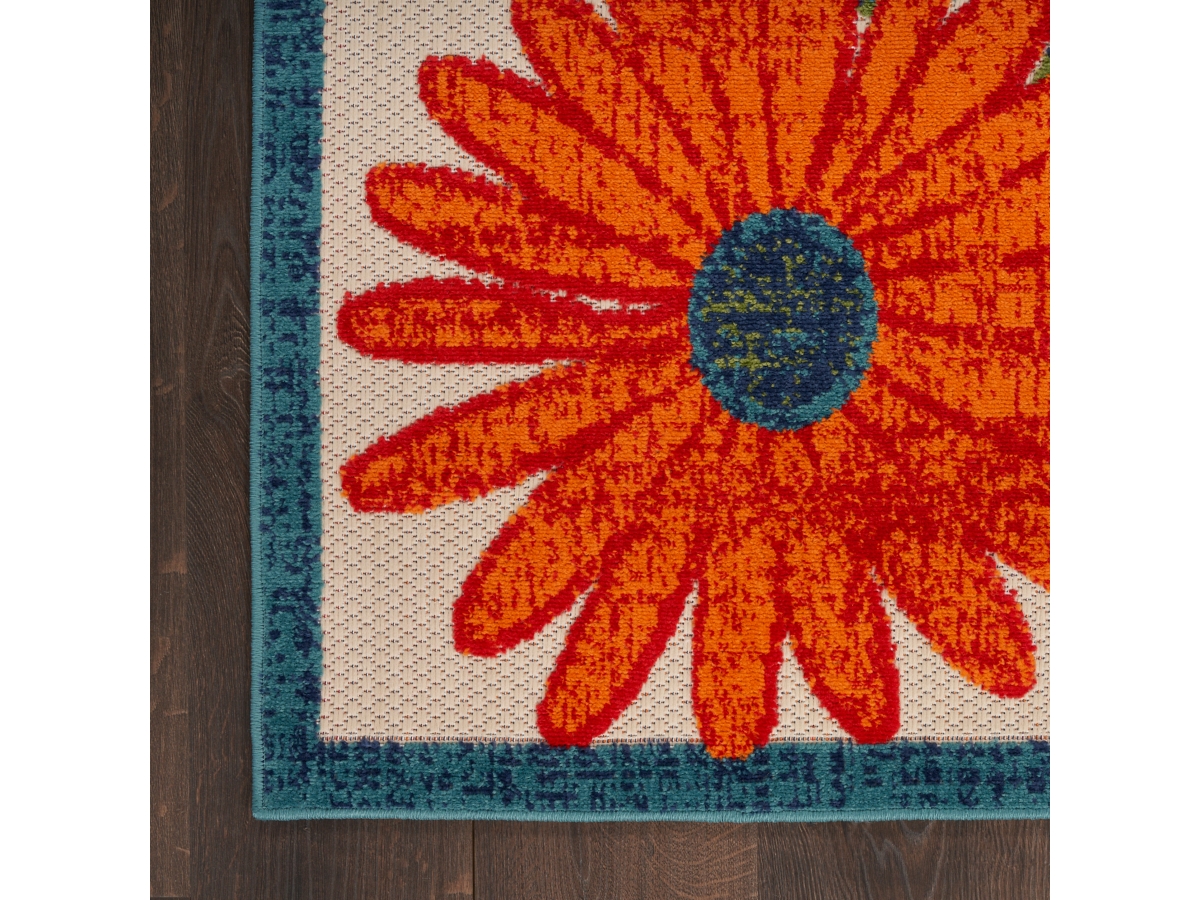 Nourison Home Splash 6' X 9' Daisy Floral Indoor/Outdoor Area Rug