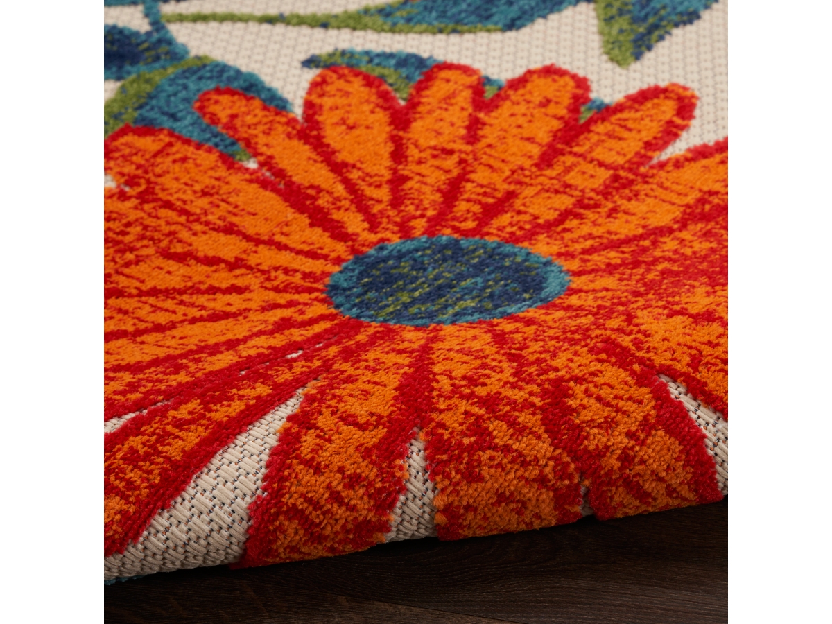 Nourison Home Splash 6' X 9' Daisy Floral Indoor/Outdoor Area Rug