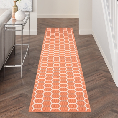 Nourison Home Twist Reversible Indoor/Outdoor 2'2" x 10' Area Rug, Coral