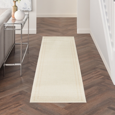 Nourison Home Outdoor Essentials 2' x 10' Runner Rug, Ivory/Gold