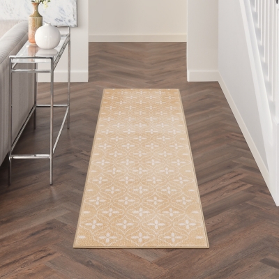 Nourison Home Outdoor Essentials 2' x 8' Runner Rug, Beige/Ivory, rollover
