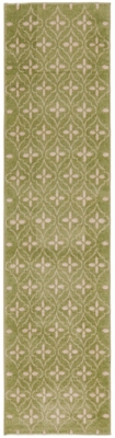 Nourison Home Outdoor Essentials 2' x 8' Runner Rug, Green/Ivory, large