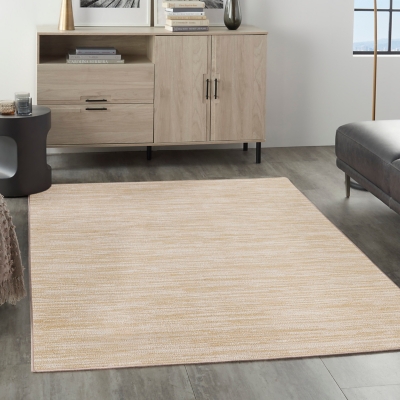 Nourison Home Outdoor Essentials 4' x 6' Area Rug, Ivory/Gold