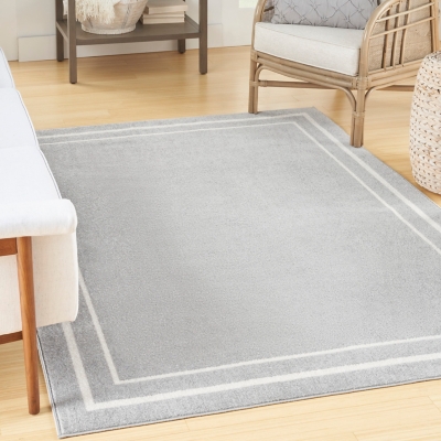 Nourison Home Outdoor Essentials 6' x 9' Area Rug, Gray/Ivory