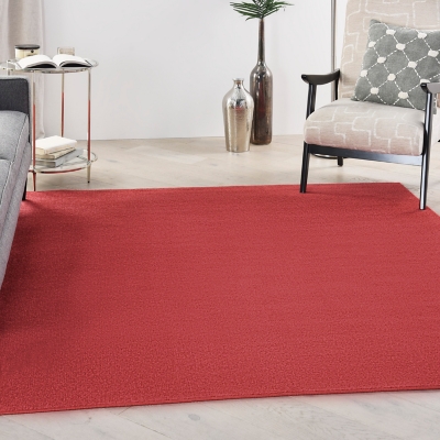 Nourison Home Outdoor Essentials 7' x Square Area Rug, Brick Red