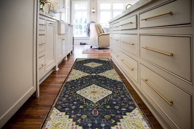 Linon Lana Gazia 2' X 10' Runner Rug, Black, rollover