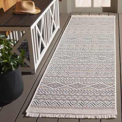Safavieh Wicker 2' 2" x 8' Runner Rug, Aqua/Beige, rollover
