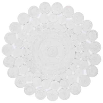 Safavieh Cape Cod Collection Hledis 6' x 6' Round Rug, Ivory, large