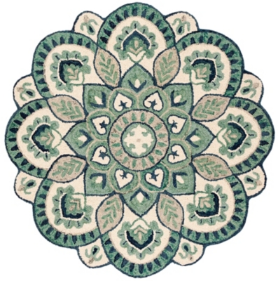 Safavieh Novelty Collection Urtza 7' x 7' Round Rug, Ivory/Blue, large