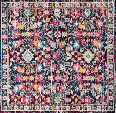 Jonathan Y Persian 5' x 5' Area Rug, Blue, large