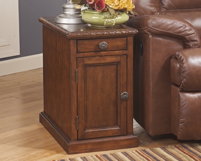 wedge end table with usb port
