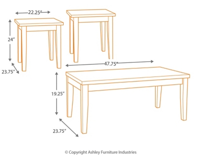 Theo Table Set Of 3 Ashley Furniture Homestore