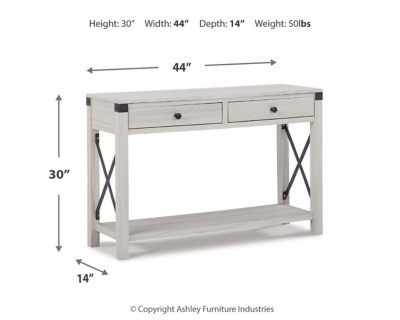 Bayflynn Sofa/Console Table, Whitewash, large