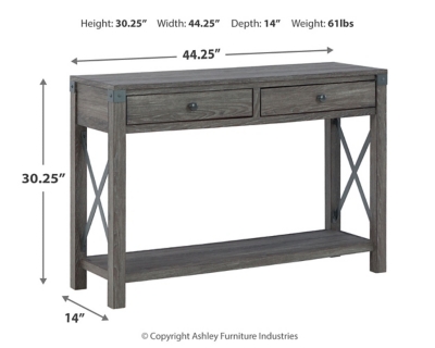 Freedan Sofa/Console Table, Grayish Brown, large